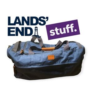 Lands' End Men's Duffel Bag in Blue and Black (item#40004)